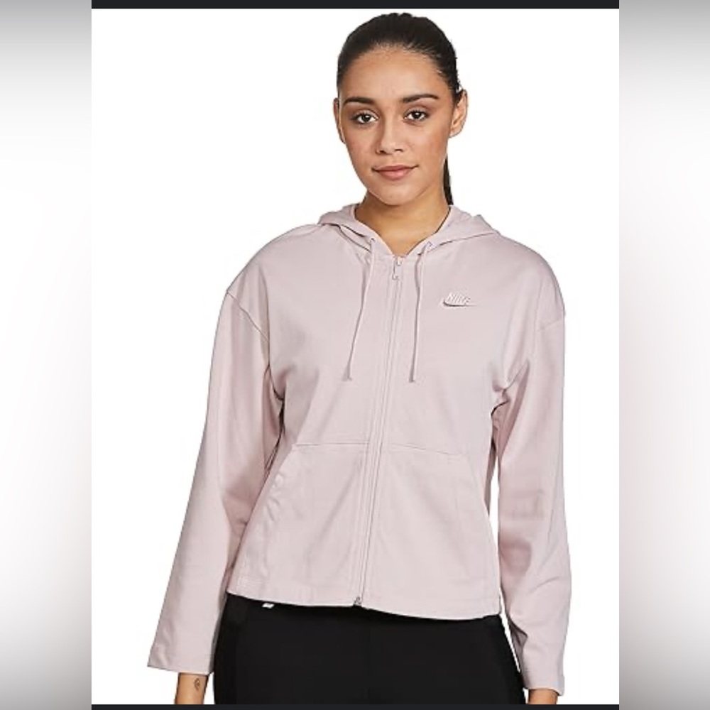 Nike Women's Soft Pink Zip-Up Hoodie